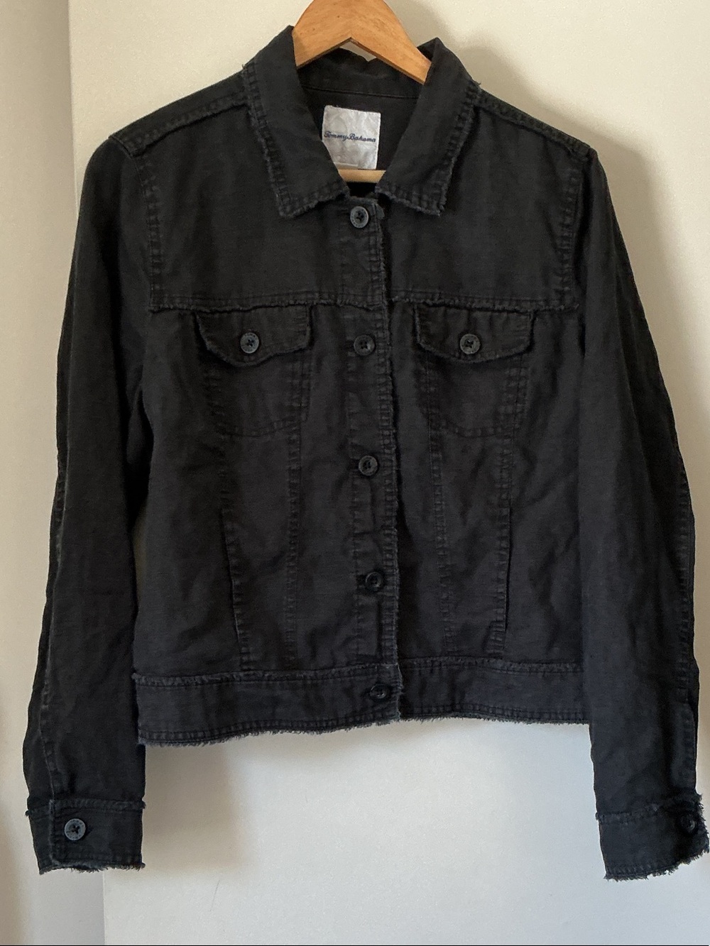 TOMMY BAHAMA Classic Black Linen Women's Button-Front Jacket